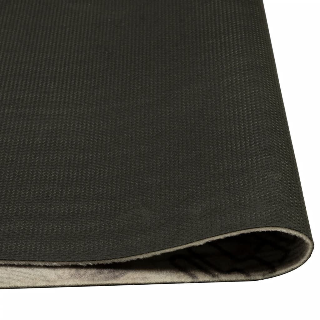 Washable Kitchen Mat Coffee Grey 60x180 cm Velvet