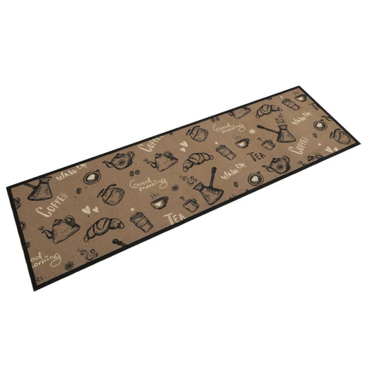 Washable Kitchen Mat Morning Brown 45x150 cm Velvet