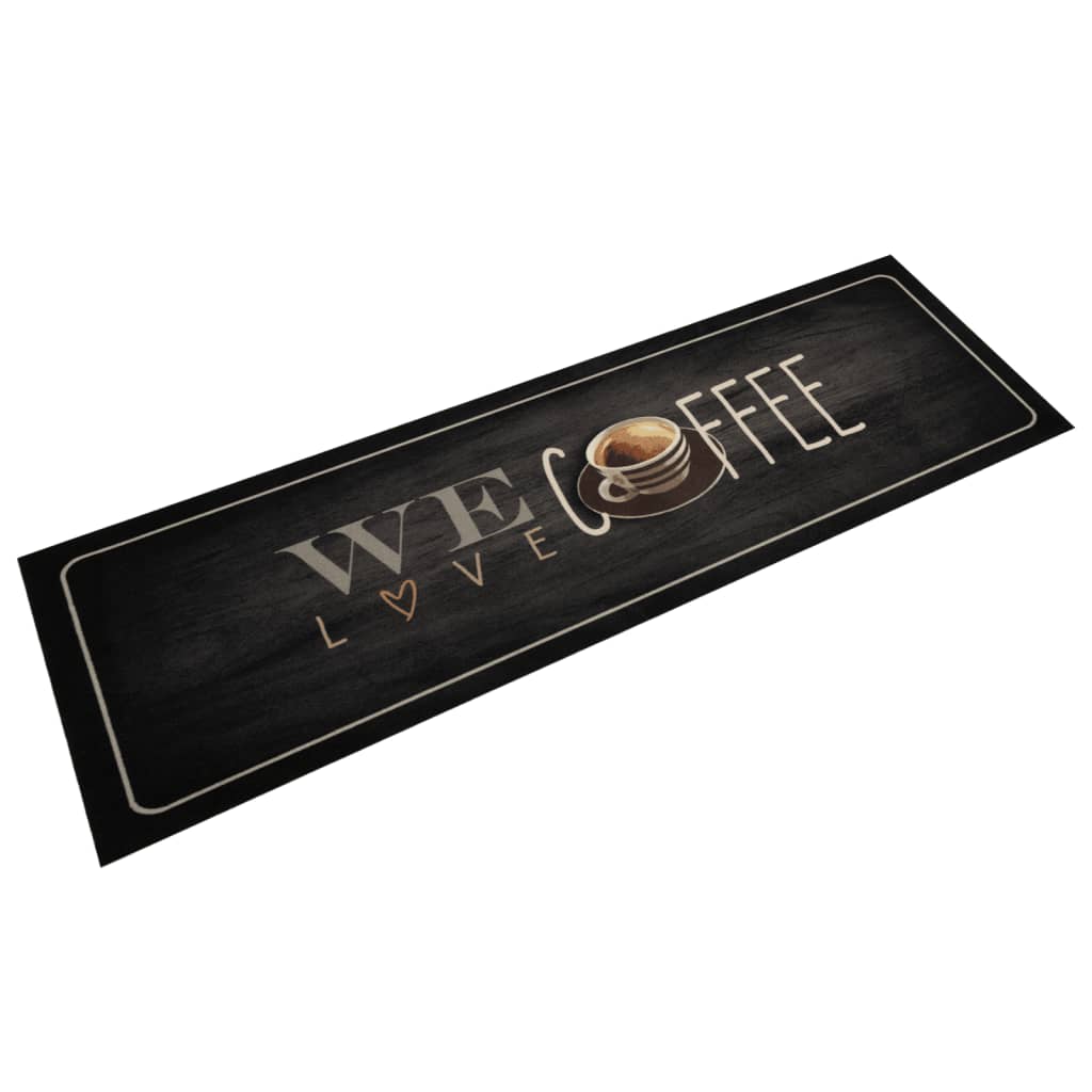 Washable Kitchen Runner Coffee 45x150 cm Velvet