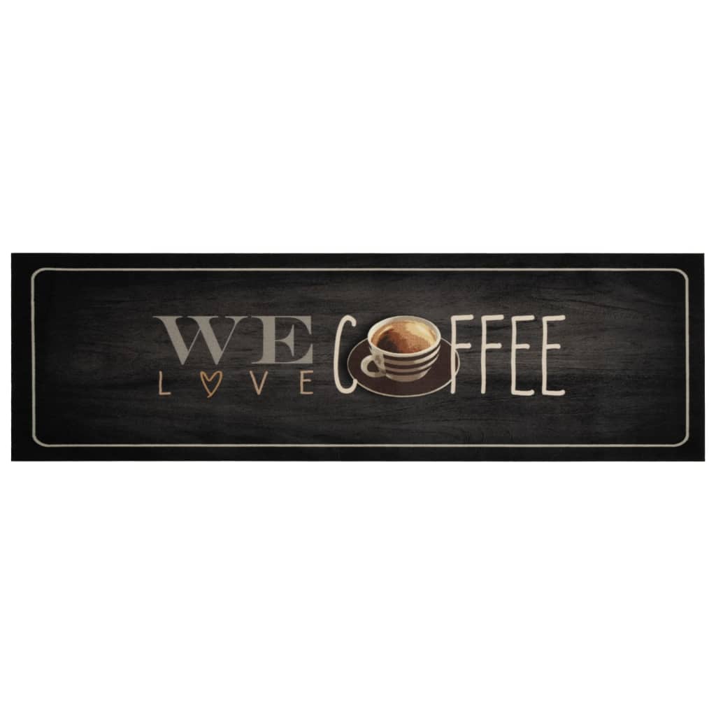 Washable Kitchen Runner Coffee 45x150 cm Velvet