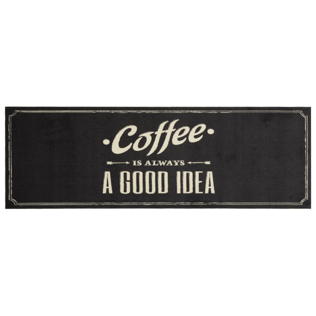 Tapis de cuisine lavable café 60x180 cm velours