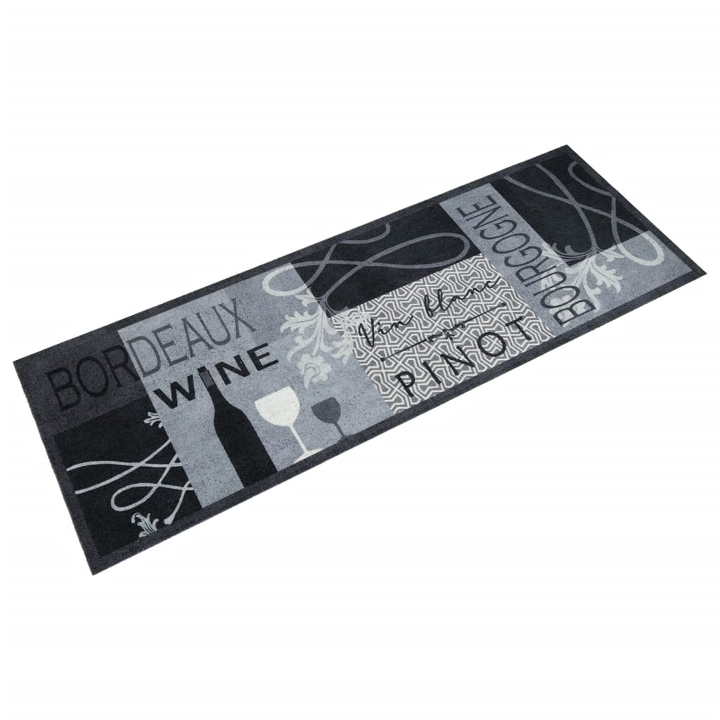 Tapis de cuisine lavable Vin Gris 60x180 cm Velours