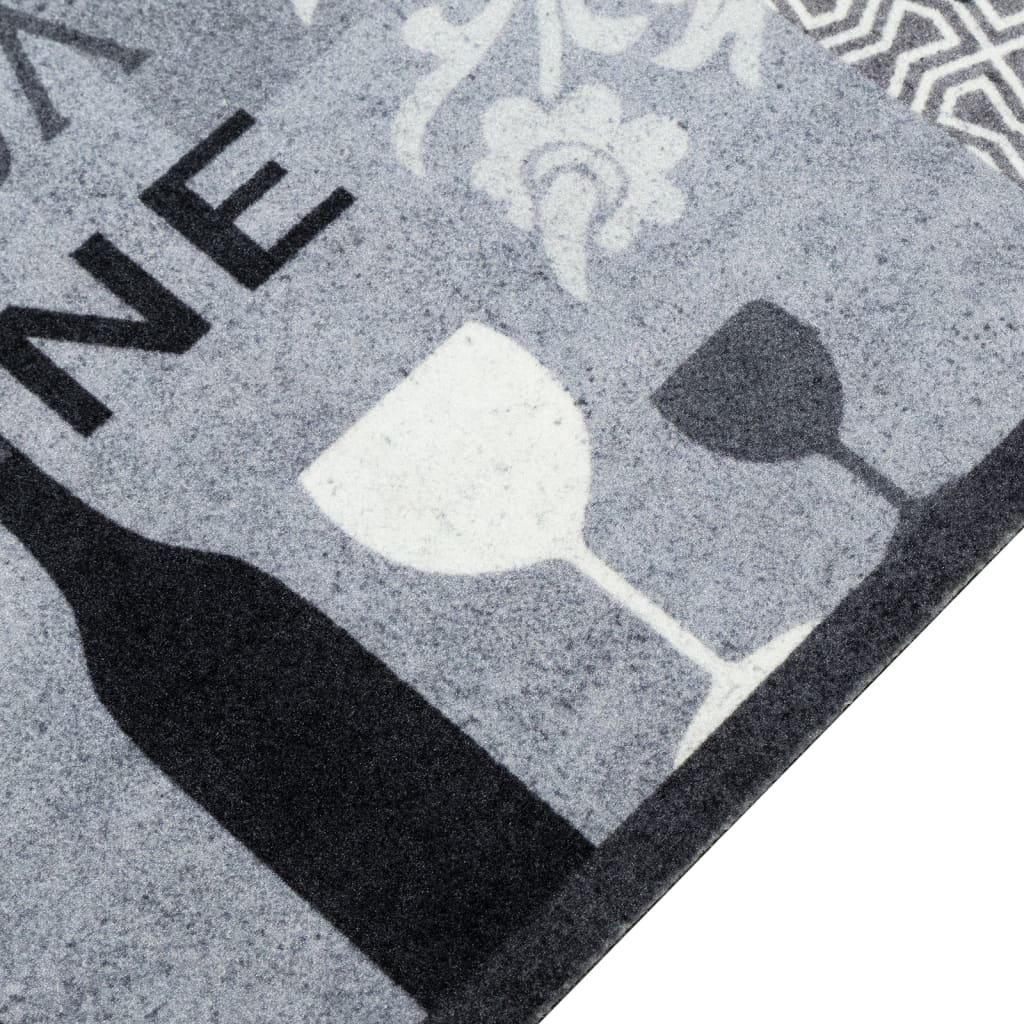 Washable Kitchen Rug Wine Gray 60x300 cm Velvet