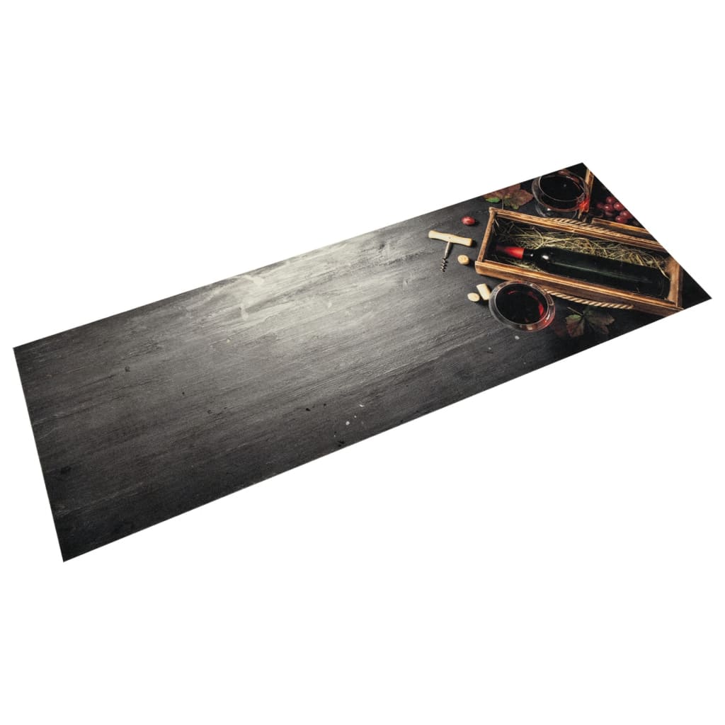 Washable Kitchen Rug Wine Bottle 60x180 cm Velvet