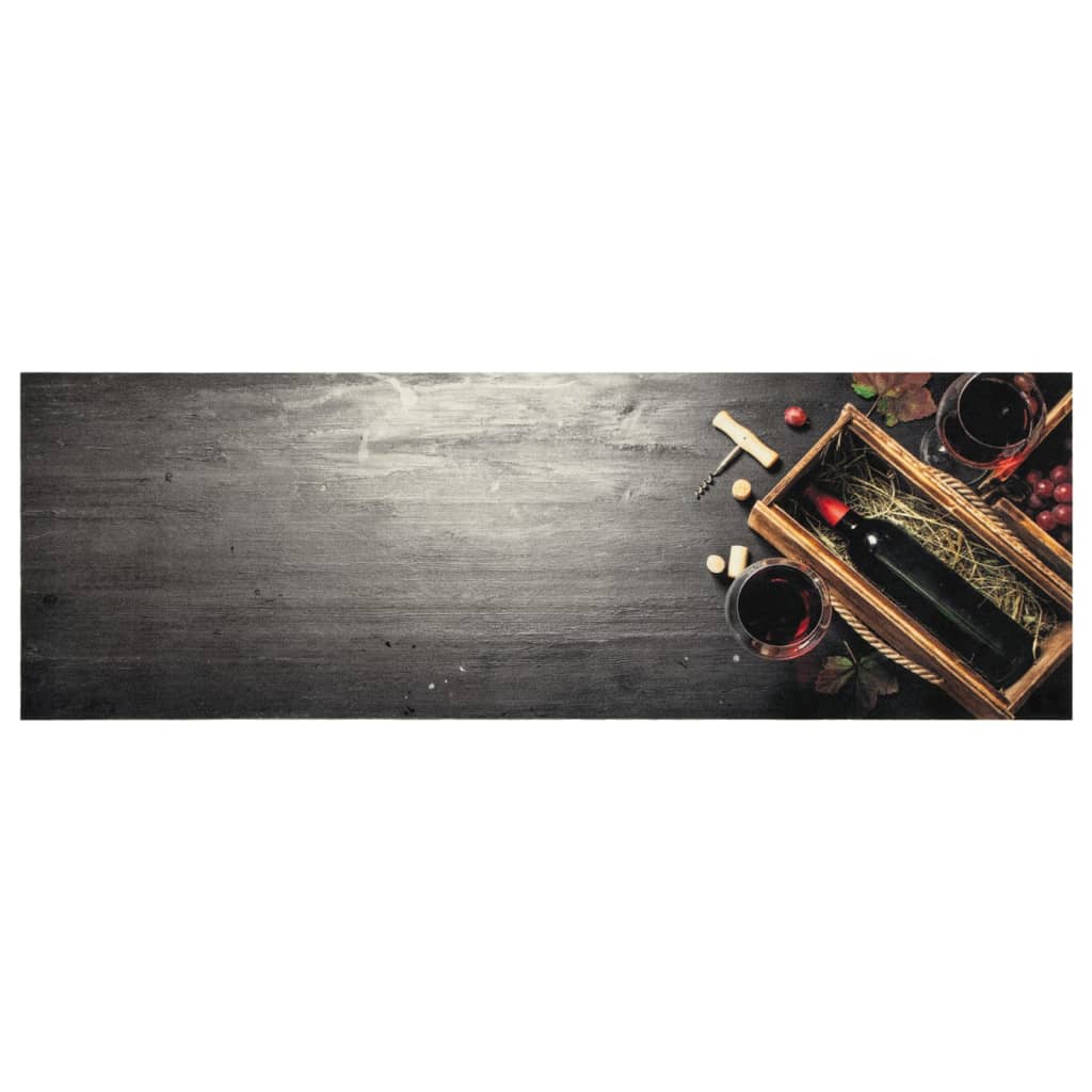 Washable Kitchen Rug Wine Bottle 60x180 cm Velvet