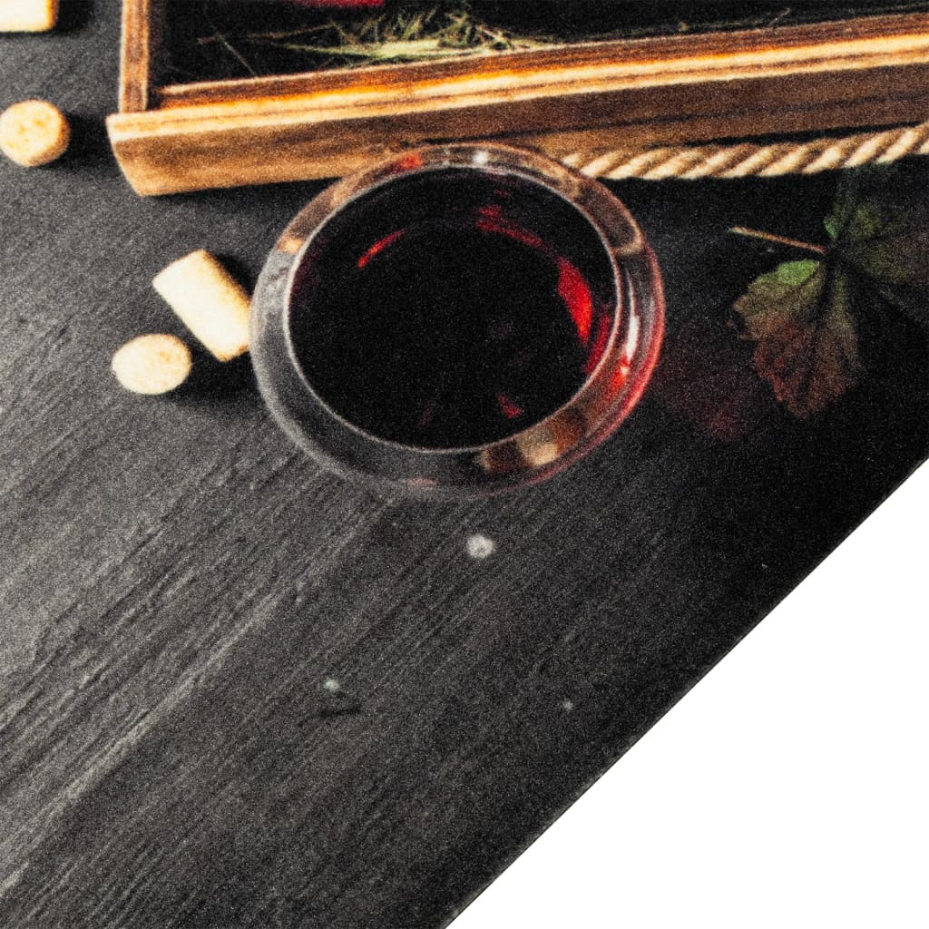 Washable Kitchen Rug Wine Bottle 60x180 cm Velvet