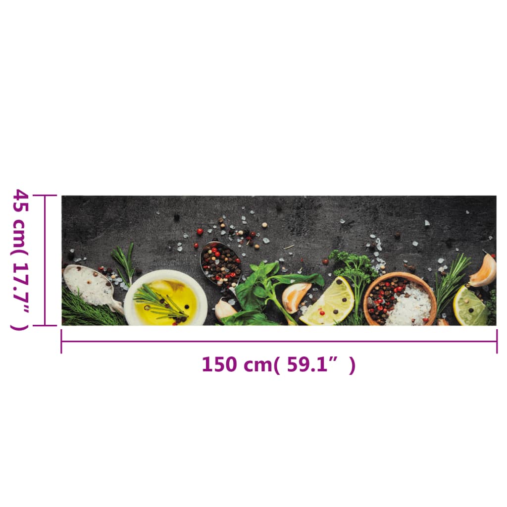 Kitchen Runner Washable Spices 45x150 cm Velvet