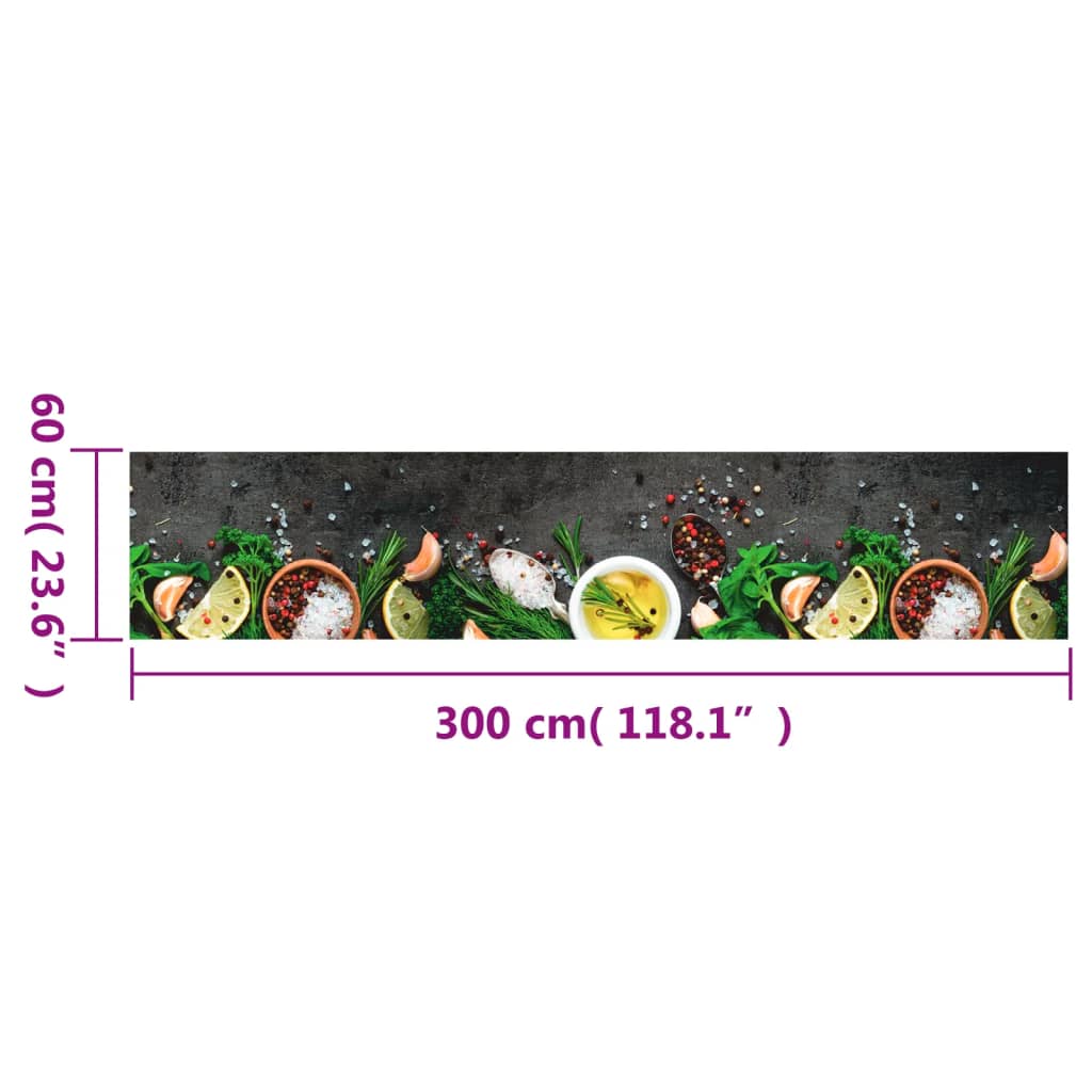 Washable Kitchen Runner Spices 60x300 cm Velvet