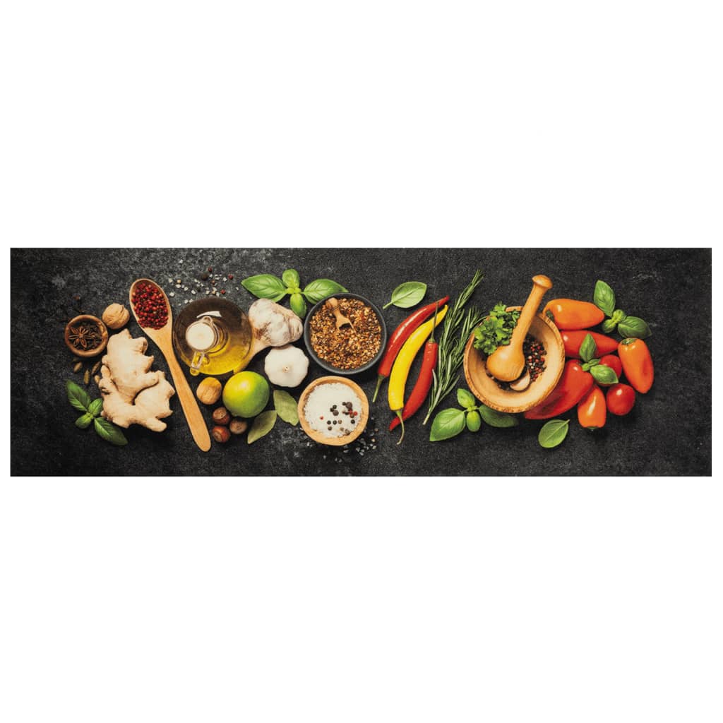 Washable Kitchen Rug Spices 60x180 cm Velvet