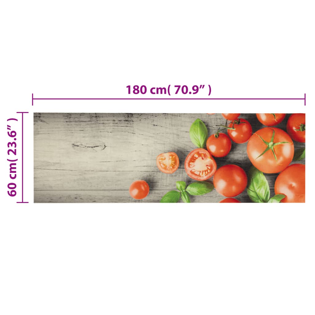 Washable Kitchen Rug Tomatoes 60x180 cm Velvet