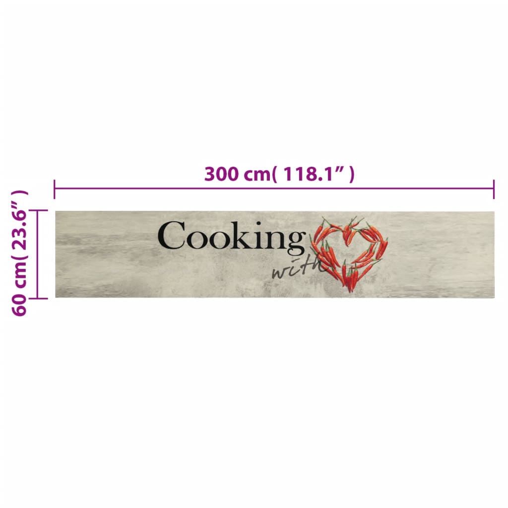 Washable Kitchen Runner Paprika 60x300 cm Velvet