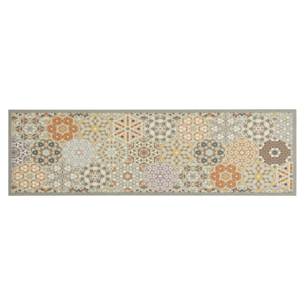 Washable Kitchen Runner Hexagon Pastel 45x150 cm Velvet