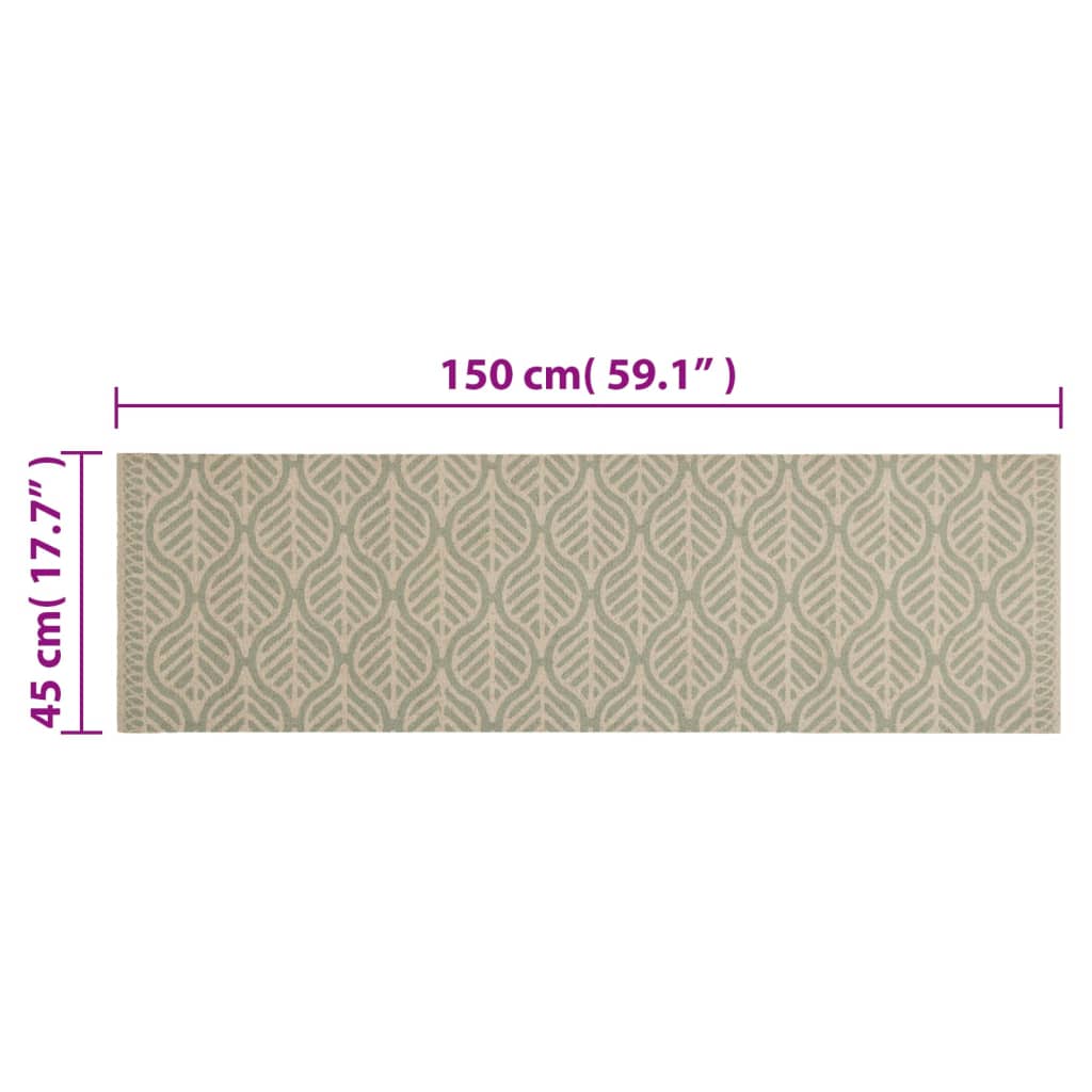 Washable Kitchen Rug Leaves 45x150 cm Velvet