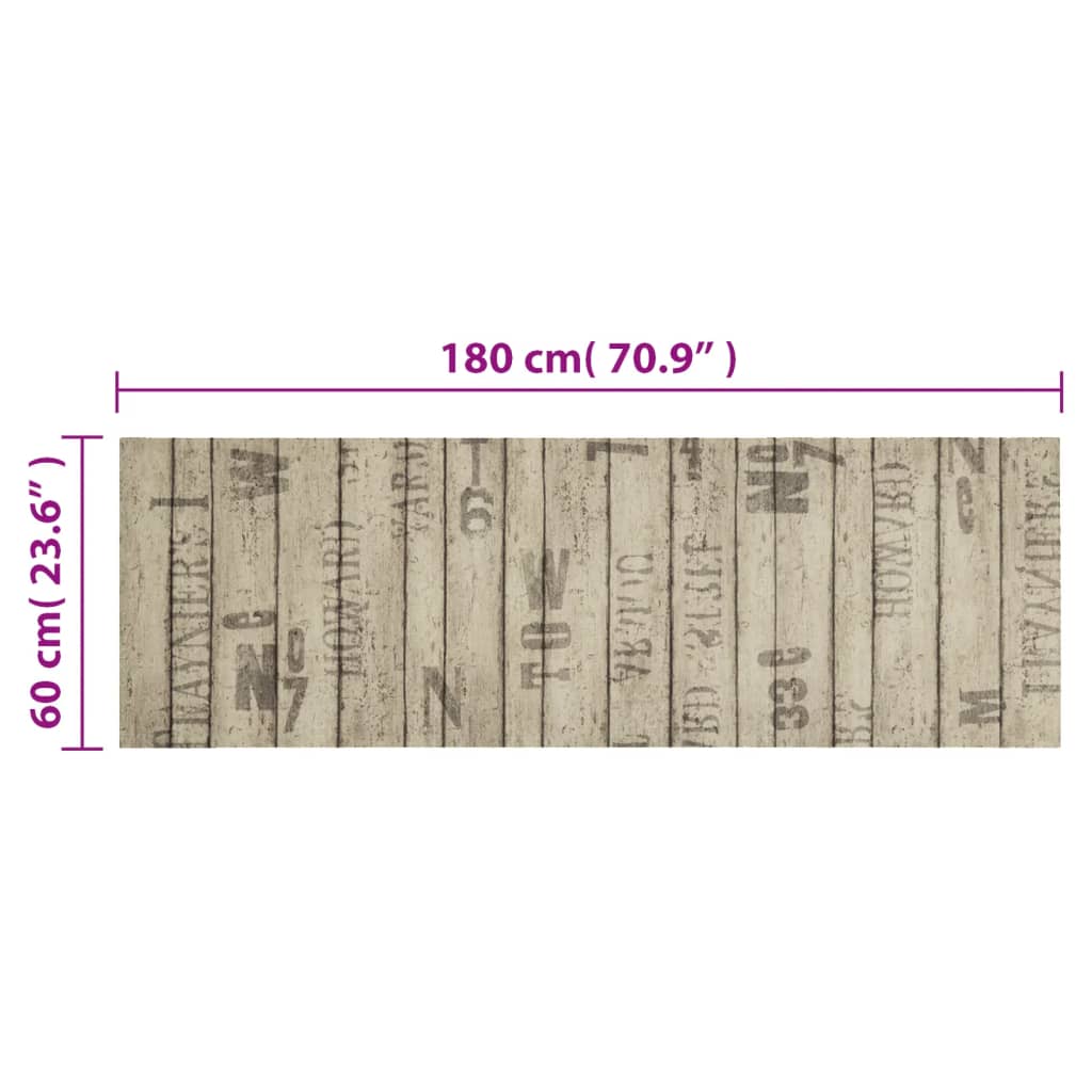 Washable Kitchen Rug Fence 60x180 cm Velvet