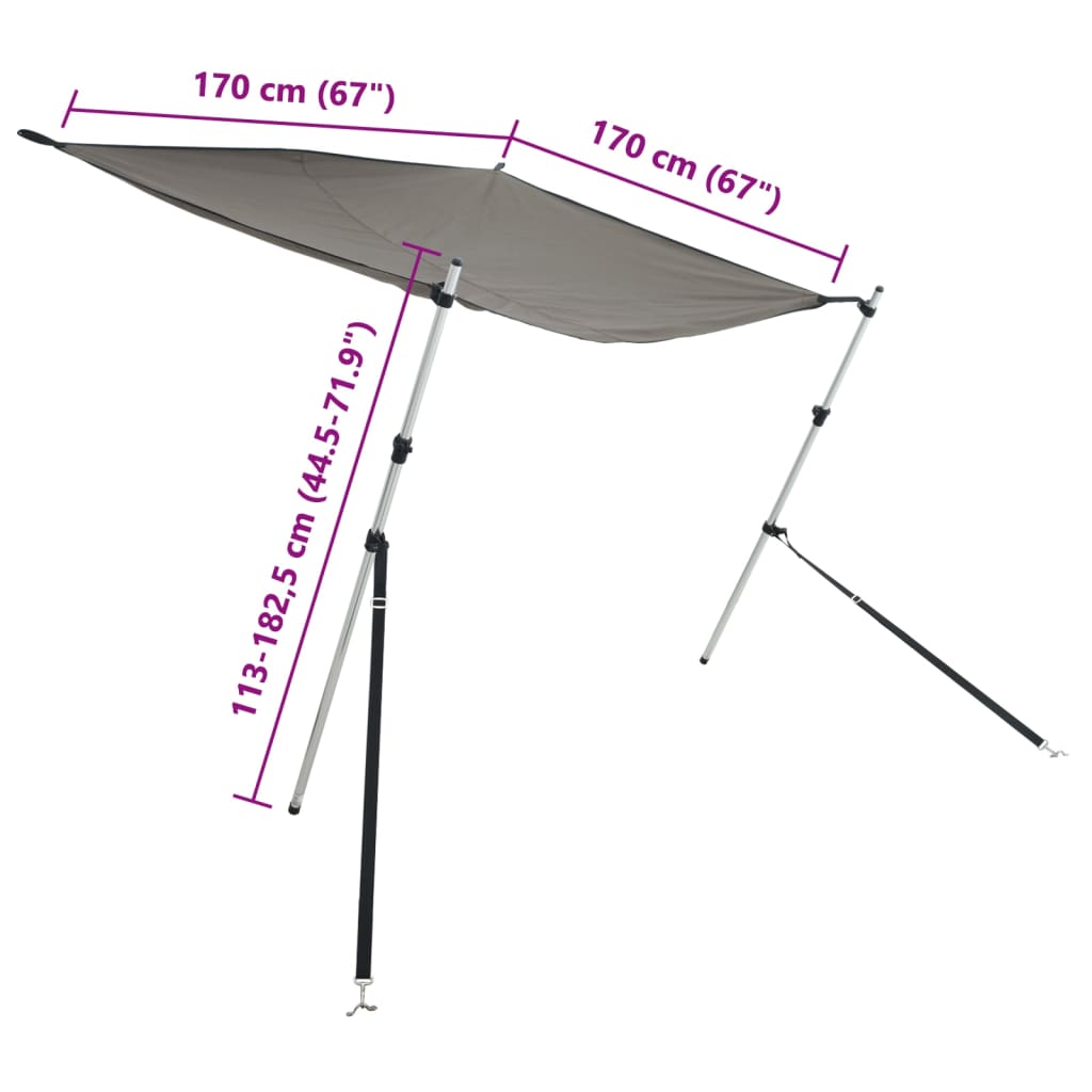 Extension de pare-soleil T-Top anthracite 170x170x(113-182,5) cm