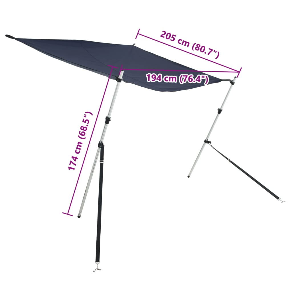 T-Top Shade Extension Navy 174x205x(115-194) cm
