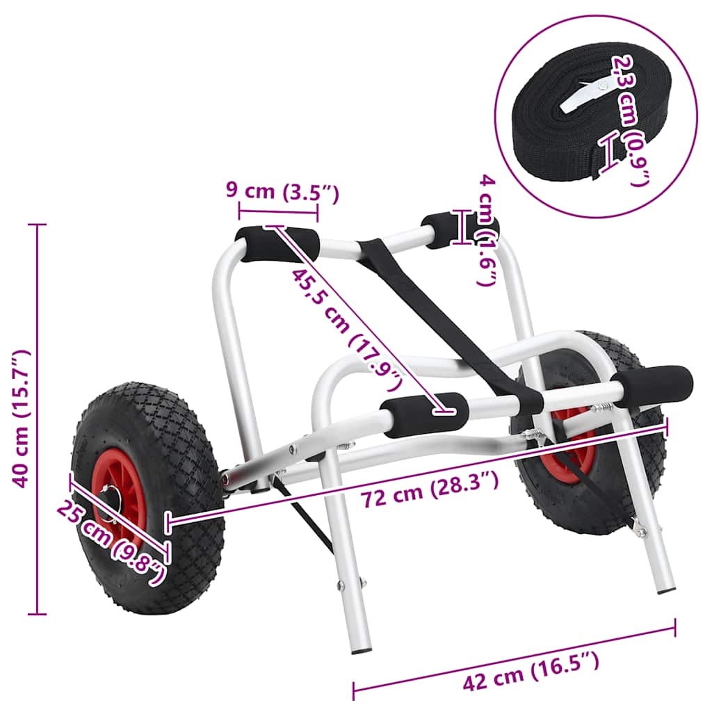 Kajak-Trolley Klappbar 45 kg Aluminium