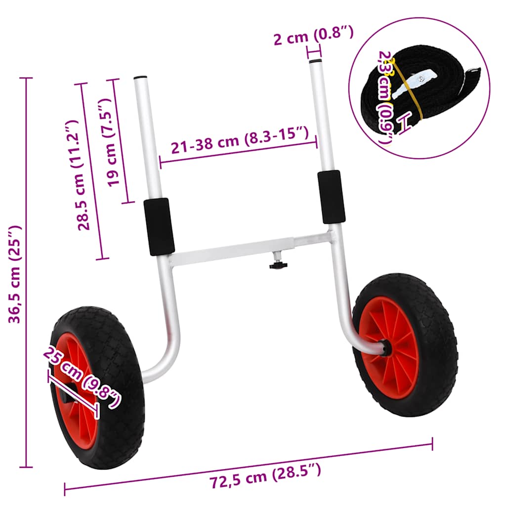 Chariot de kayak 90 kg aluminium