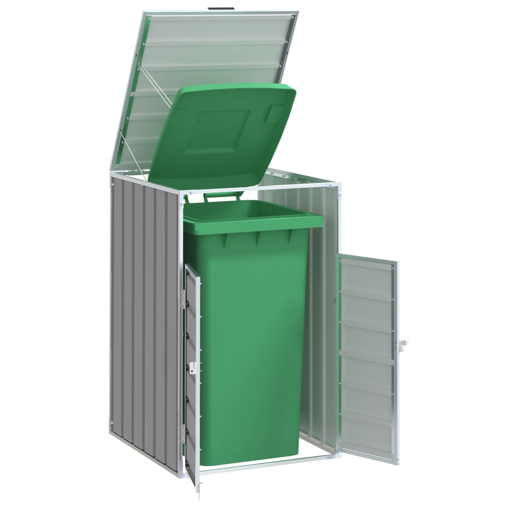 Waste Bin Storage for 1 Bin Grey 72x81x115 cm Steel