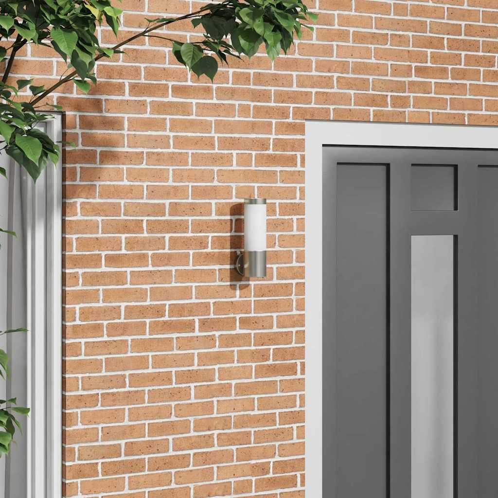 Applique murale argentée 12 x 8,5 x 27 cm acier inoxydable et plastique