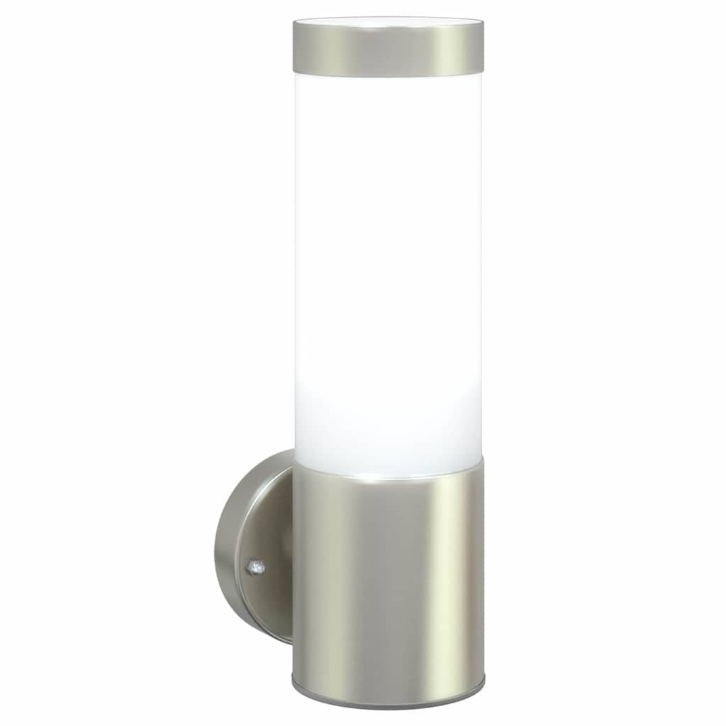 Applique murale argentée 12 x 8,5 x 27 cm acier inoxydable et plastique