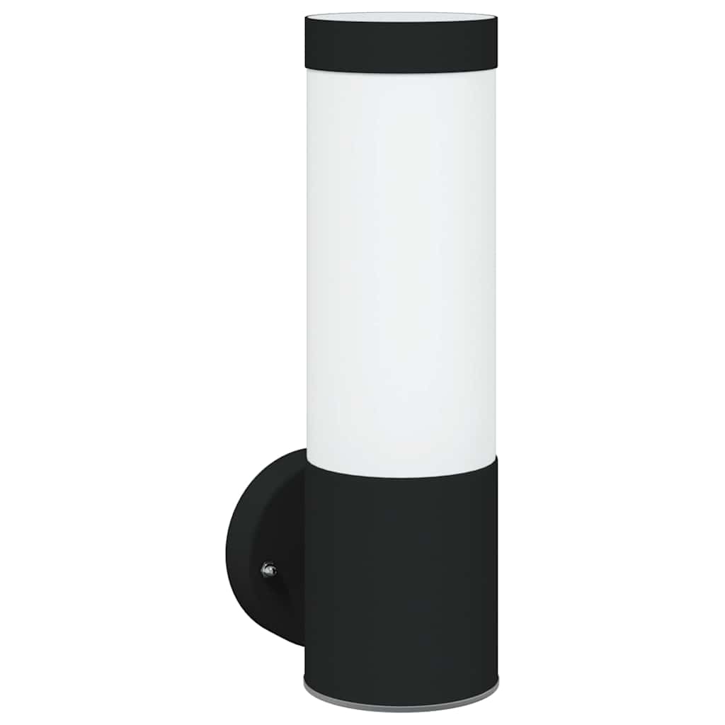 Außenwandleuchte Schwarz 12 x 8,5 x 27 cm Edelstahl und Plastik