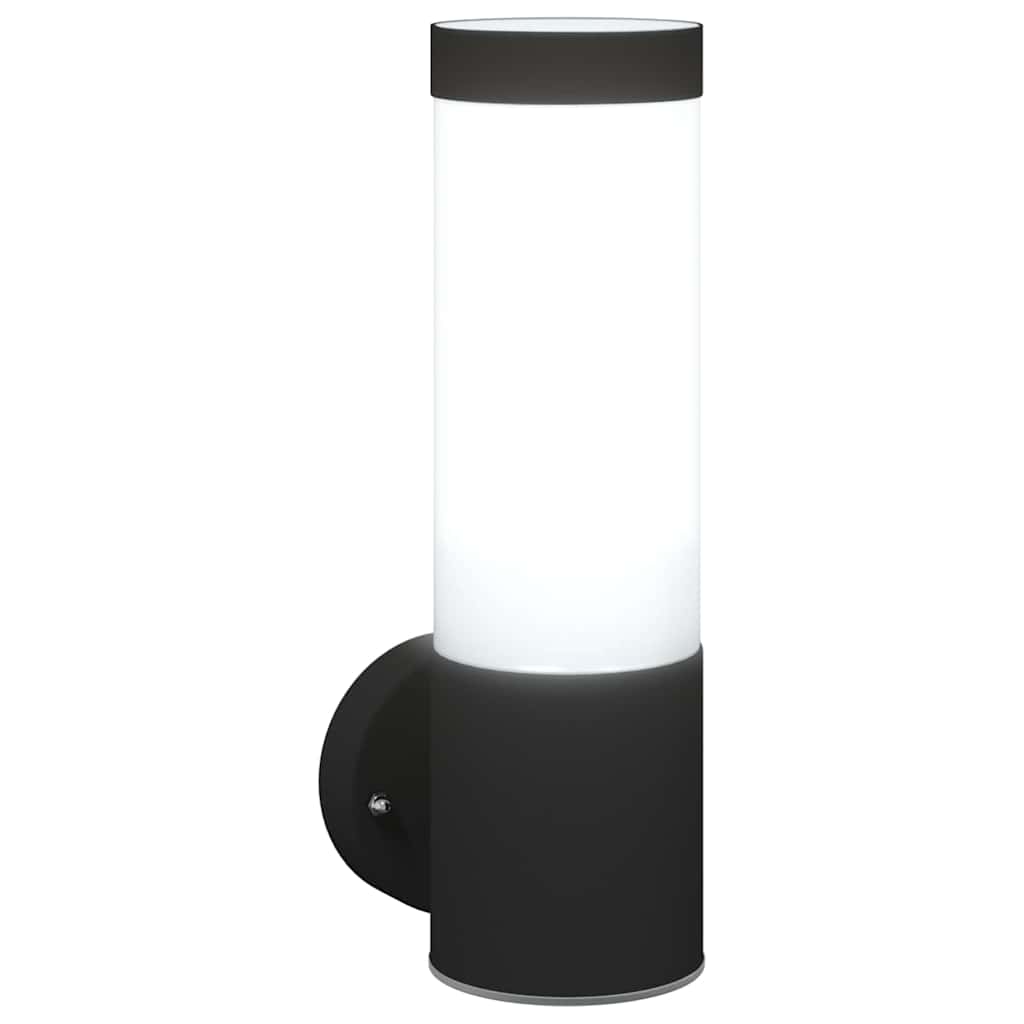 Außenwandleuchte Schwarz 12 x 8,5 x 27 cm Edelstahl und Plastik