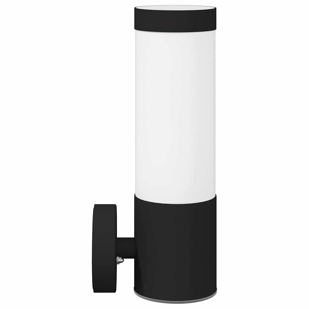 Außenwandleuchte Schwarz 12 x 8,5 x 27 cm Edelstahl und Plastik