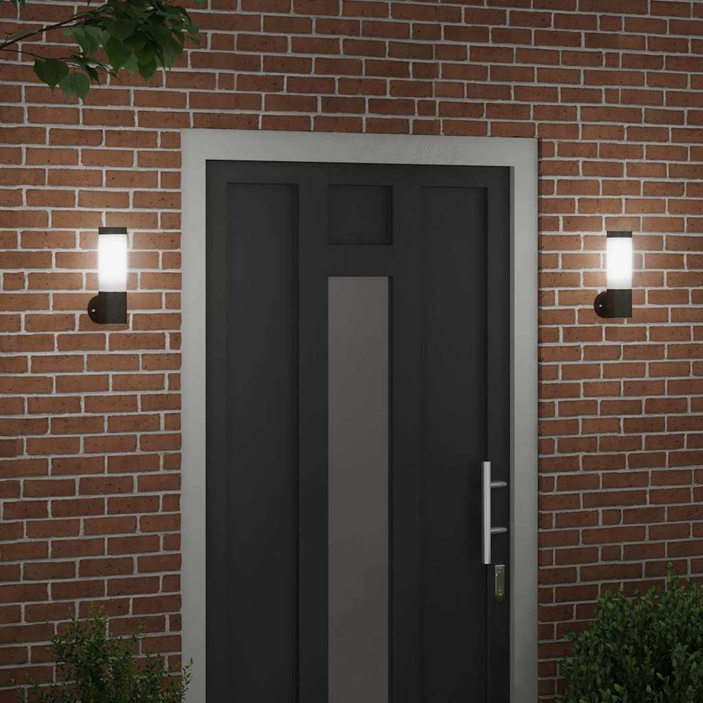 Außenwandleuchte 2 pcs Schwarz 12 x 8,5 x 27 cm