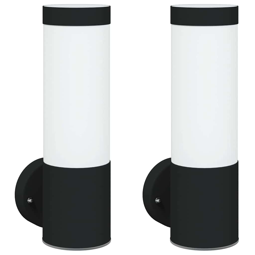 Außenwandleuchte 2 pcs Schwarz 12 x 8,5 x 27 cm