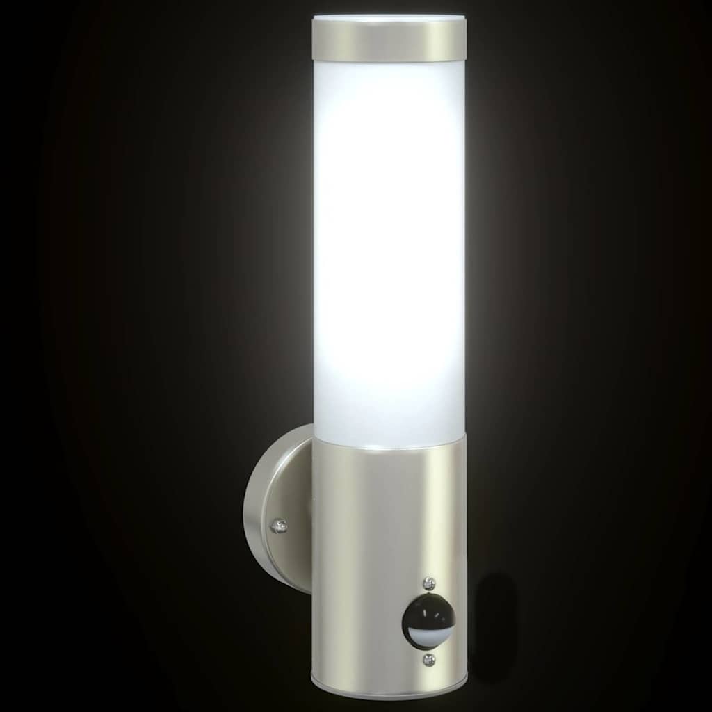 Outdoor Wall Light 2 pcs Silver 12 x 8.5 x 29 cm