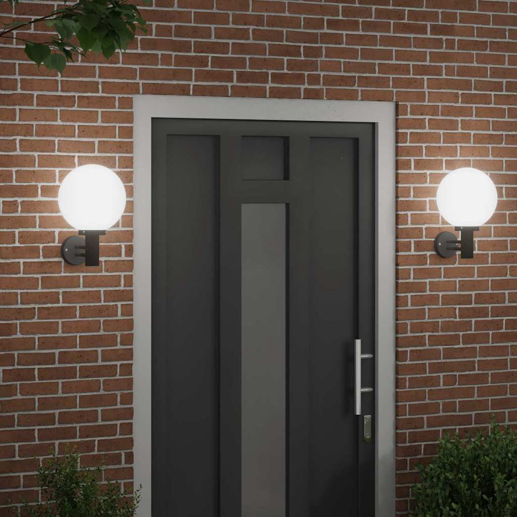 Applique murale d'extérieur 2 pcs noir 28 x 25 x 38 cm