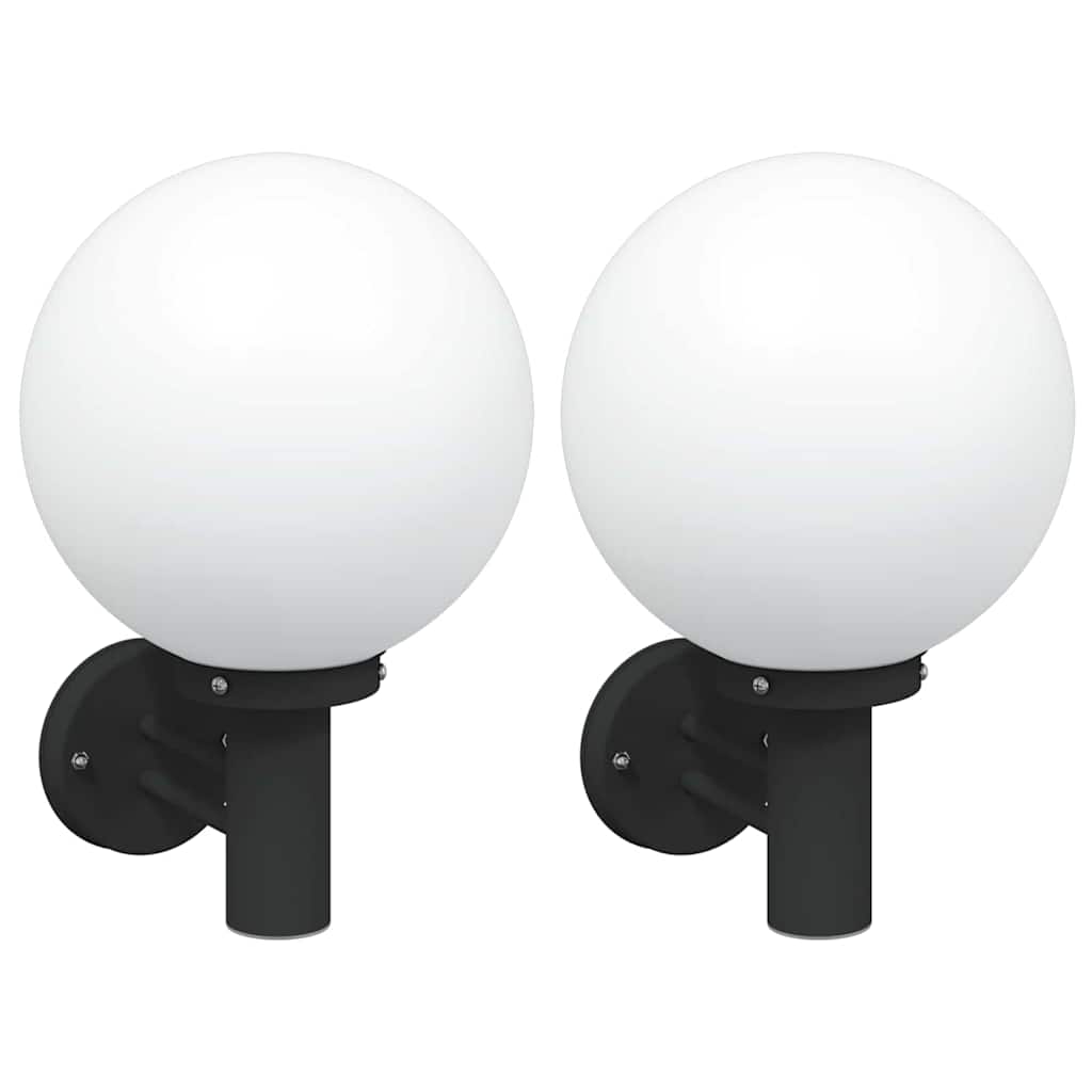 Applique murale d'extérieur 2 pcs noir 28 x 25 x 38 cm