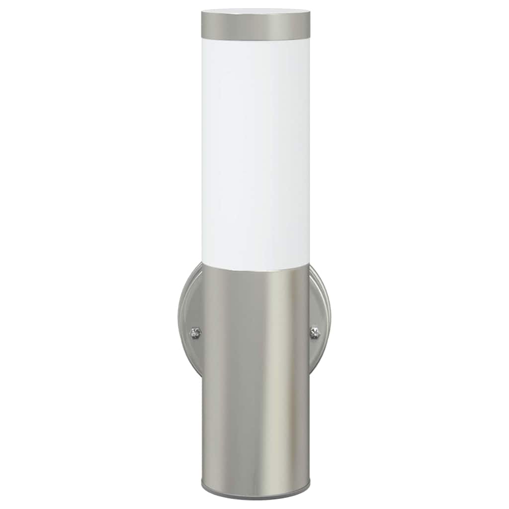 Outdoor Wall Light Silver 15 x 7.5 x 33 cm Stainless Steel and Plastic