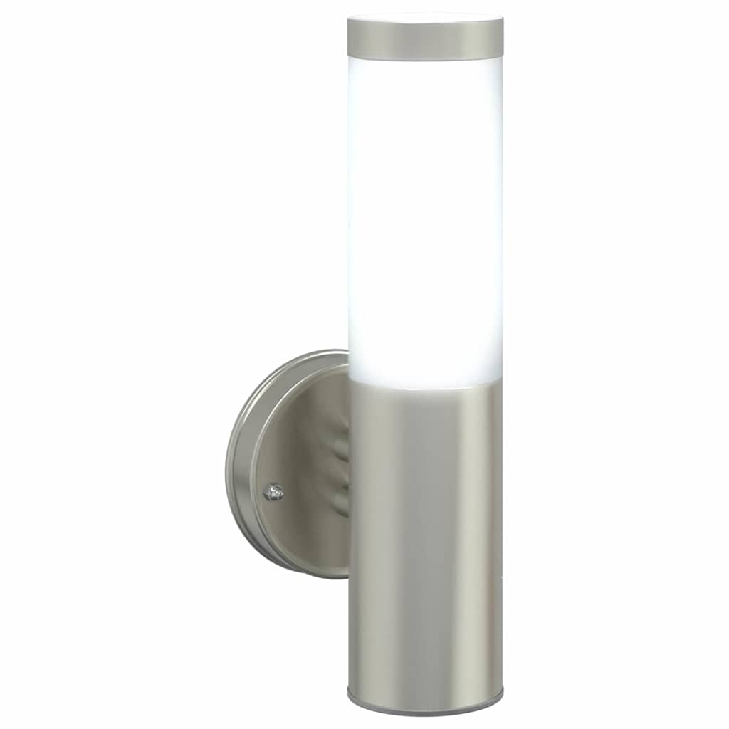 Outdoor Wall Light Silver 15 x 7.5 x 33 cm Stainless Steel and Plastic