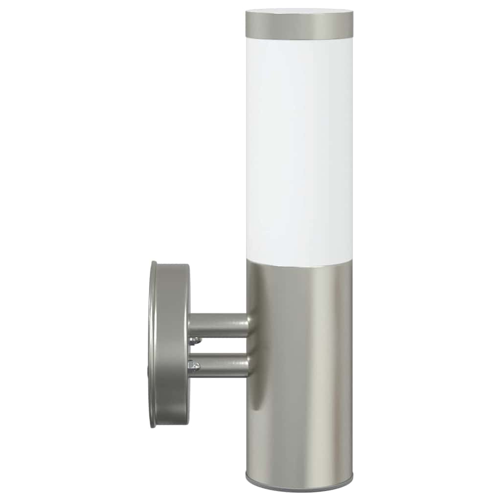 Outdoor Wall Light Silver 15 x 7.5 x 33 cm Stainless Steel and Plastic