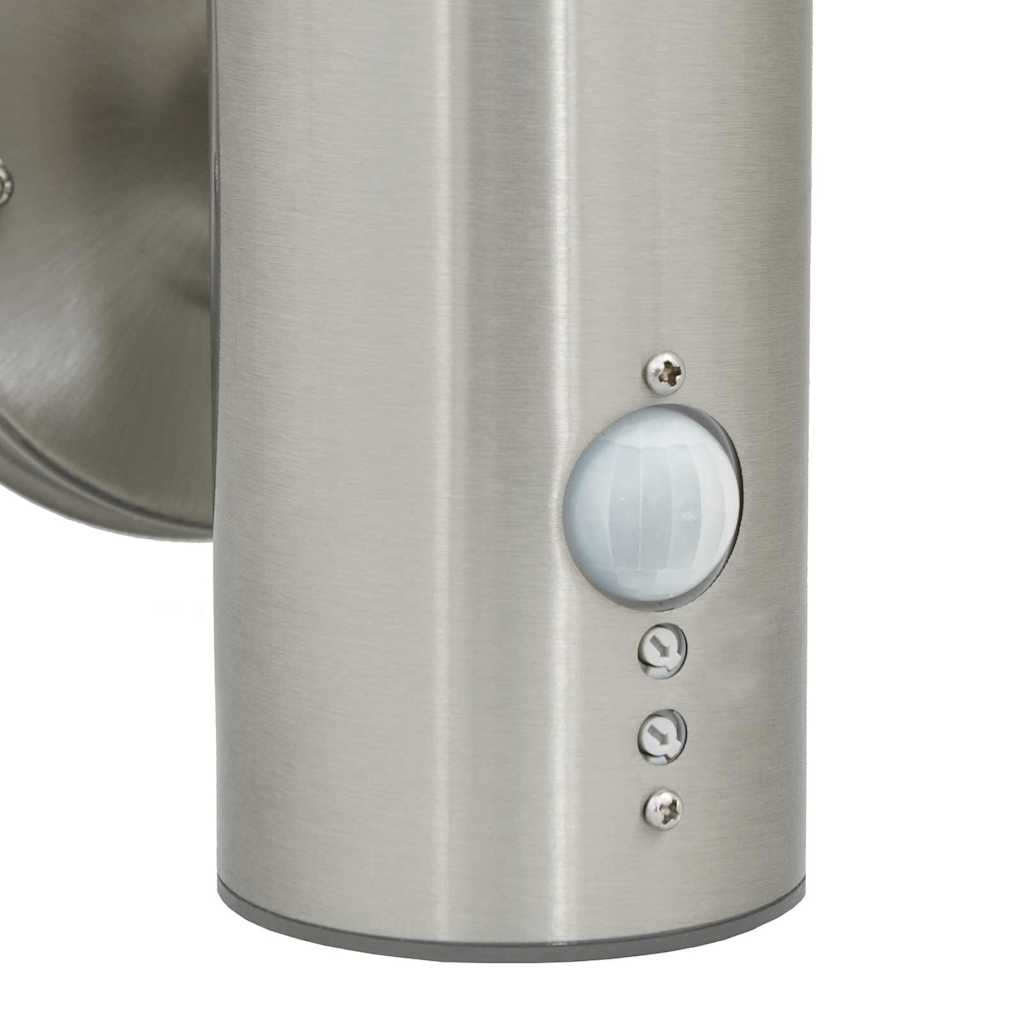 Outdoor Wall Light Silver 15 x 7.5 x 33 cm Stainless Steel and Plastic