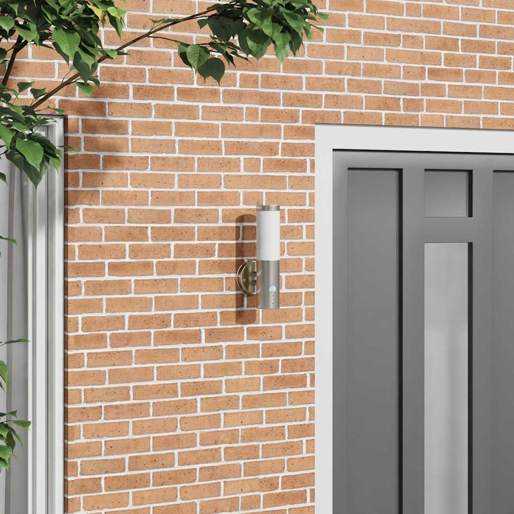 Outdoor Wall Light Silver 15 x 7.5 x 33 cm Stainless Steel and Plastic