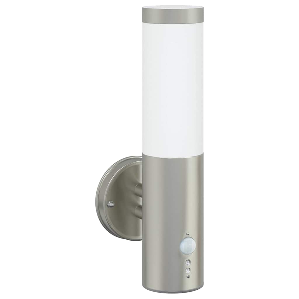 Outdoor Wall Light Silver 15 x 7.5 x 33 cm Stainless Steel and Plastic