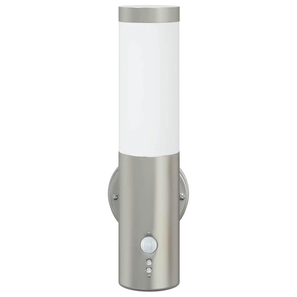 Outdoor Wall Light Silver 15 x 7.5 x 33 cm Stainless Steel and Plastic