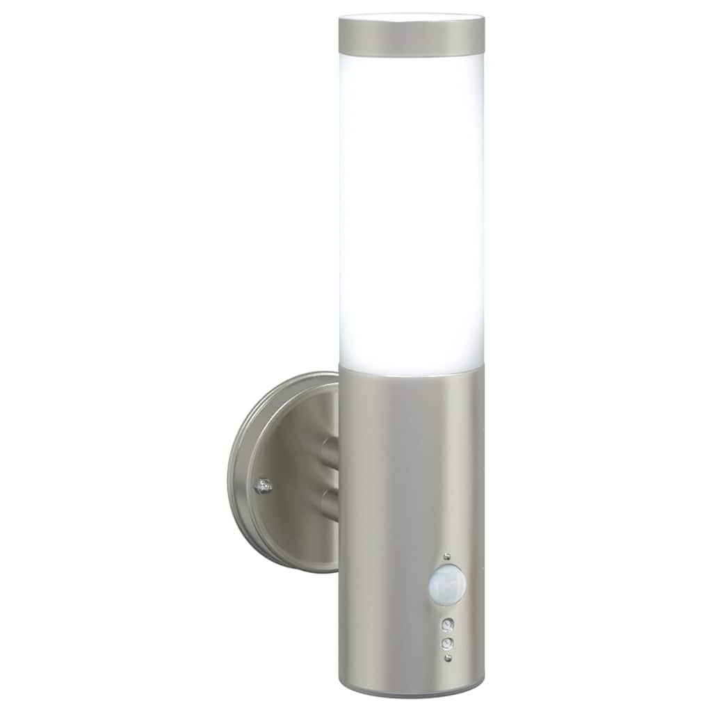 Outdoor Wall Light Silver 15 x 7.5 x 33 cm Stainless Steel and Plastic