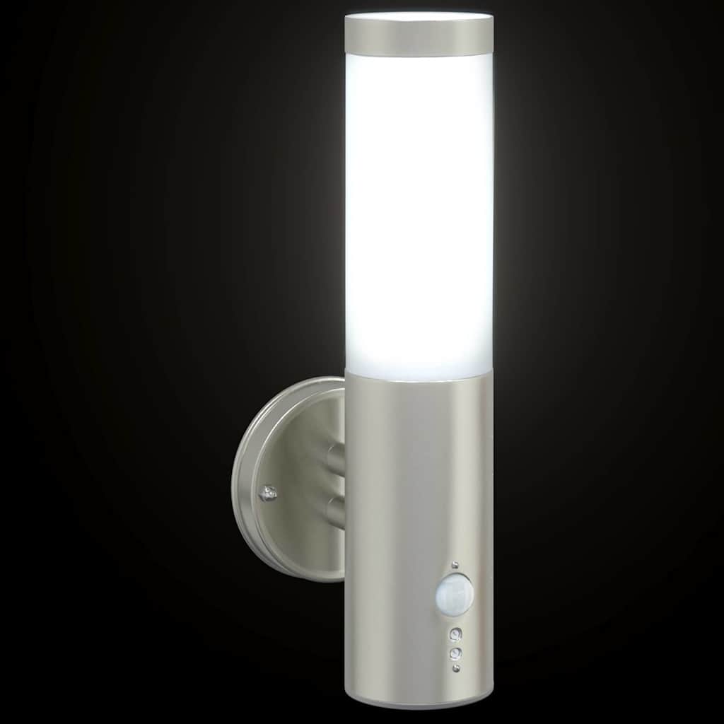 Outdoor Wall Light Silver 15 x 7.5 x 33 cm Stainless Steel and Plastic