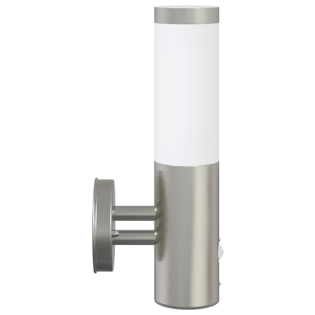 Outdoor Wall Light Silver 15 x 7.5 x 33 cm Stainless Steel and Plastic