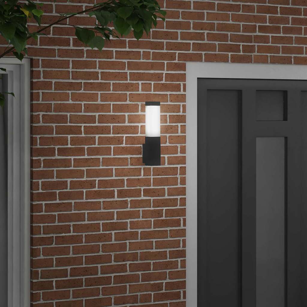Outdoor Wall Light Black 10.5 x 6 x 33 cm Stainless Steel and Plastic