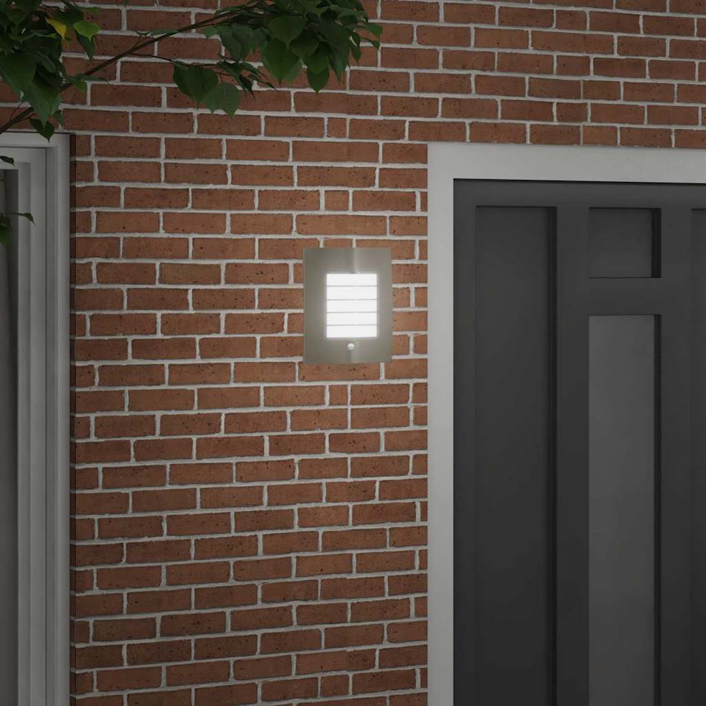 Outdoor Wall Light Silver 23.5 x 9 x 26 cm Stainless Steel and Plastic