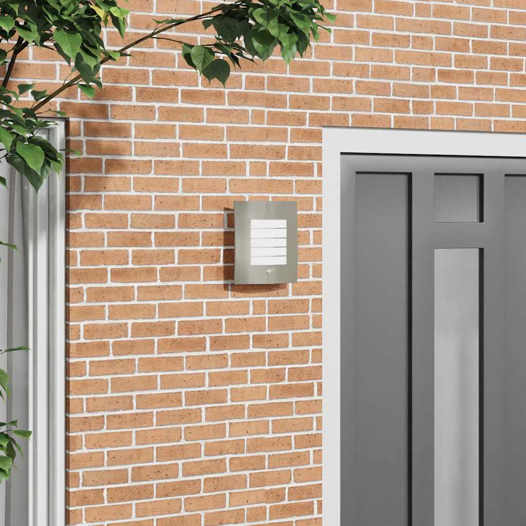 Outdoor Wall Light Silver 23.5 x 9 x 26 cm Stainless Steel and Plastic