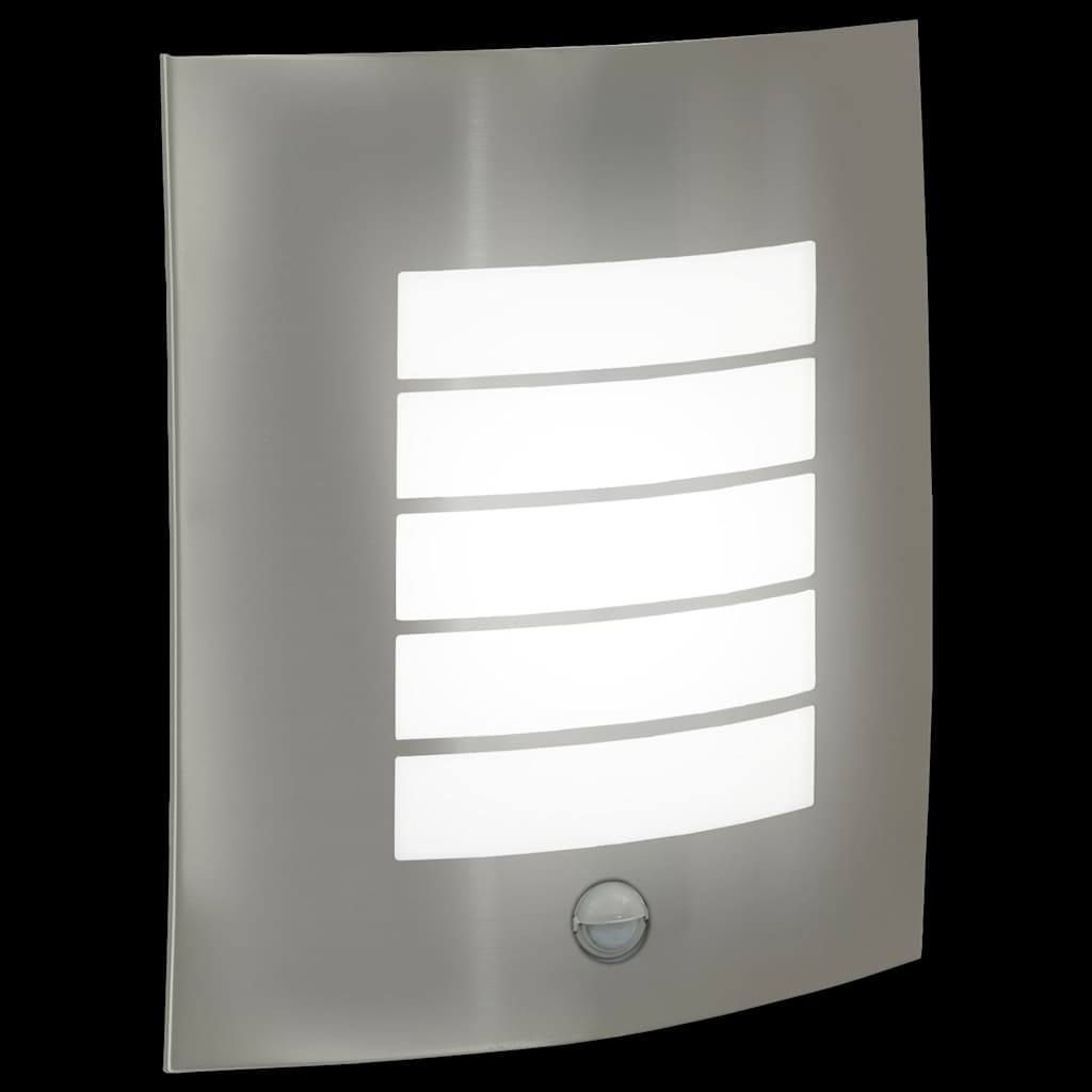 Outdoor Wall Light Silver 23.5 x 9 x 26 cm Stainless Steel and Plastic