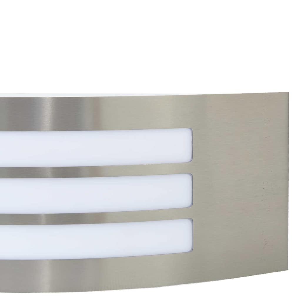 Applique murale extérieure argentée 32 x 10 x 10 cm acier inoxydable et plastique
