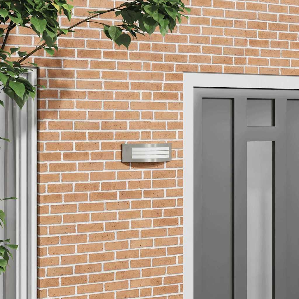 Applique murale extérieure argentée 32 x 10 x 10 cm acier inoxydable et plastique