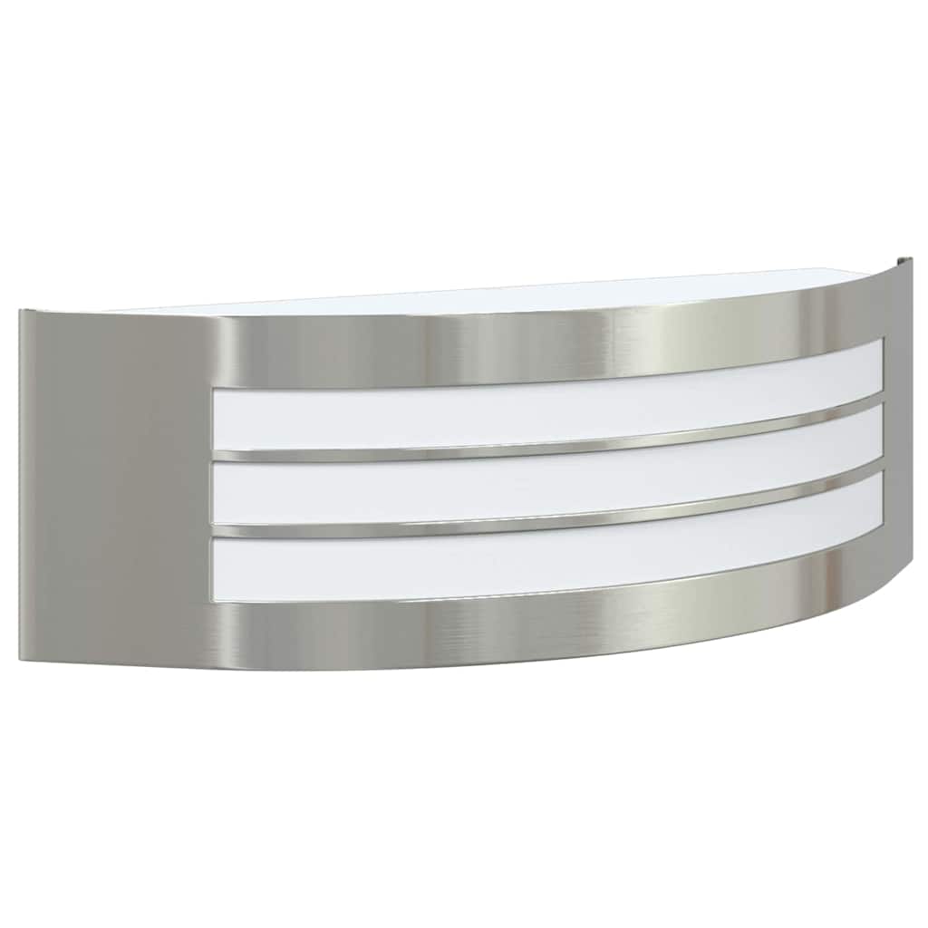 Applique murale extérieure argentée 32 x 10 x 10 cm acier inoxydable et plastique
